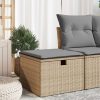 Banco de jardim com almofada 55x55x37 cm vime PE bege