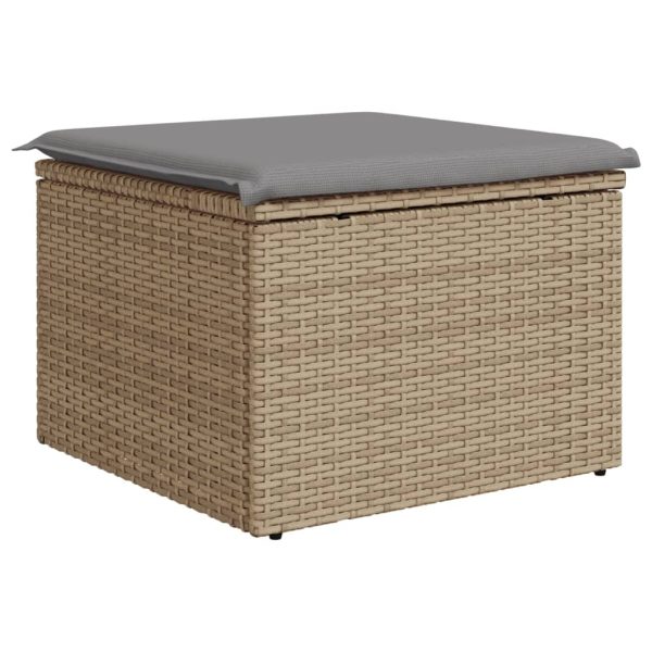 Banco de jardim com almofada 55x55x37 cm vime PE bege - Image 5