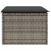 Banco de jardim com almofadão 55x55x37 cm vime PE cinzento - Image 4