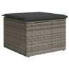 Banco de jardim com almofadão 55x55x37 cm vime PE cinzento - Image 5