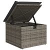 Banco de jardim com almofadão 55x55x37 cm vime PE cinzento - Image 6