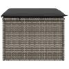 Banco de jardim com almofadão 55x55x37 cm vime PE cinzento - Image 4