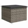 Banco de jardim com almofadão 55x55x37 cm vime PE cinzento - Image 5