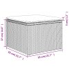 Banco de jardim com almofadão 55x55x37 cm vime PE cinzento - Image 9