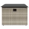 Banco de jardim com almofada 55x55x37 cm vime PE cinzento claro - Image 3