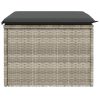 Banco de jardim com almofada 55x55x37 cm vime PE cinzento claro - Image 4