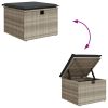 Banco de jardim com almofada 55x55x37 cm vime PE cinzento claro - Image 7