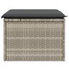 Banco de jardim com almofada 55x55x37 cm vime PE cinzento claro - Image 3