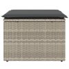 Banco de jardim com almofada 55x55x37 cm vime PE cinzento claro - Image 4