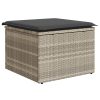 Banco de jardim com almofada 55x55x37 cm vime PE cinzento claro - Image 5