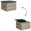 Banco de jardim com almofada 55x55x37 cm vime PE cinzento claro - Image 7