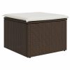 Banco de jardim com almofadão 55x55x37 cm vime PE castanho - Image 5