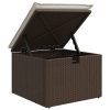 Banco de jardim com almofadão 55x55x37 cm vime PE castanho - Image 6