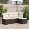Banco de jardim com almofadão 55x55x37 cm vime PE castanho - Image 2