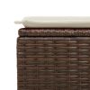 Banco de jardim com almofadão 55x55x37 cm vime PE castanho - Image 7