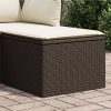 Banco de jardim com almofadão 55x55x37 cm vime PE castanho