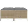 Bancos de jardim com almofadões 4 pcs vime PE bege - Image 2
