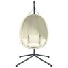 Cadeira em forma de ovo suspensa com suporte tecido/aço bege - Image 3
