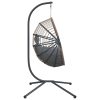Cadeira forma de ovo suspensa c/ suporte vime/aço cinza-claro - Image 4