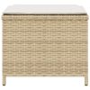 Bancos de jardim com almofadões 4 pcs 40x40x35 cm vime PE bege - Image 5