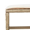 Bancos de jardim com almofadões 4 pcs 40x40x35 cm vime PE bege - Image 7