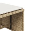 Bancos de jardim com almofadões 4 pcs 40x40x35 cm vime PE bege - Image 8