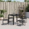 Bancos de jardim c/ almofadões 4 pcs aço e textilene preto - Image 2
