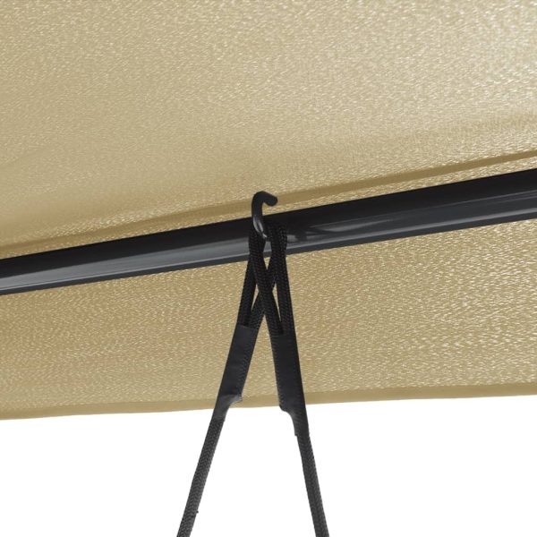 Banco baloiço para jardim com toldo aço areia - Image 7
