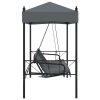 Banco baloiço para jardim com toldo aço cinzento-escuro - Image 5