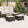 Bancos jardim com almofadas 2 unid 55x55x36 cm vime PE castanho - Image 2