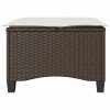 Bancos jardim com almofadas 2 unid 55x55x36 cm vime PE castanho - Image 4