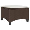Bancos jardim com almofadas 2 unid 55x55x36 cm vime PE castanho - Image 5