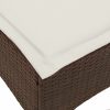 Bancos jardim com almofadas 2 unid 55x55x36 cm vime PE castanho - Image 6
