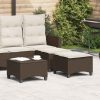 Bancos jardim com almofadas 2 unid 55x55x36 cm vime PE castanho