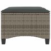 Bancos jardim com almofadas 2 unid 55x55x36 cm vime PE cinzento - Image 3