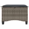 Bancos jardim com almofadas 2 unid 55x55x36 cm vime PE cinzento - Image 4