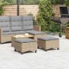 Bancos de jardim com almofadas 2 unid 55x55x36 cm vime PE bege - Image 2