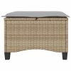 Bancos de jardim com almofadas 2 unid 55x55x36 cm vime PE bege - Image 4
