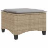 Bancos de jardim com almofadas 2 unid 55x55x36 cm vime PE bege - Image 5