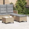 Bancos de jardim com almofadas 2 unid 55x55x36 cm vime PE bege