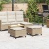 Bancos de jardim com almofadas 2 unid 55x55x36 cm vime PE bege - Image 2