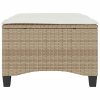 Bancos de jardim com almofadas 2 unid 55x55x36 cm vime PE bege - Image 3