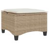 Bancos de jardim com almofadas 2 unid 55x55x36 cm vime PE bege - Image 5