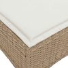 Bancos de jardim com almofadas 2 unid 55x55x36 cm vime PE bege - Image 6