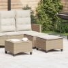 Bancos de jardim com almofadas 2 unid 55x55x36 cm vime PE bege