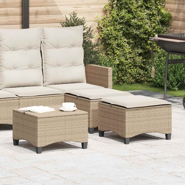 Bancos de jardim com almofadas 2 unid 55x55x36 cm vime PE bege