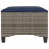 Bancos jardim com almofadas 2 unid 55x55x36 cm vime PE cinzento - Image 3