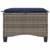 Bancos jardim com almofadas 2 unid 55x55x36 cm vime PE cinzento - Image 4