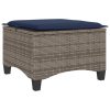 Bancos jardim com almofadas 2 unid 55x55x36 cm vime PE cinzento - Image 5