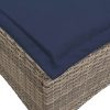 Bancos jardim com almofadas 2 unid 55x55x36 cm vime PE cinzento - Image 6